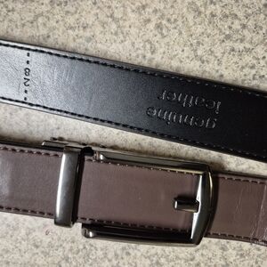 Reversible Black and Brown Leather Belt